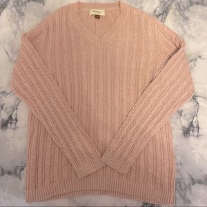 Pale Pink Sweater with Gold Thread Detail